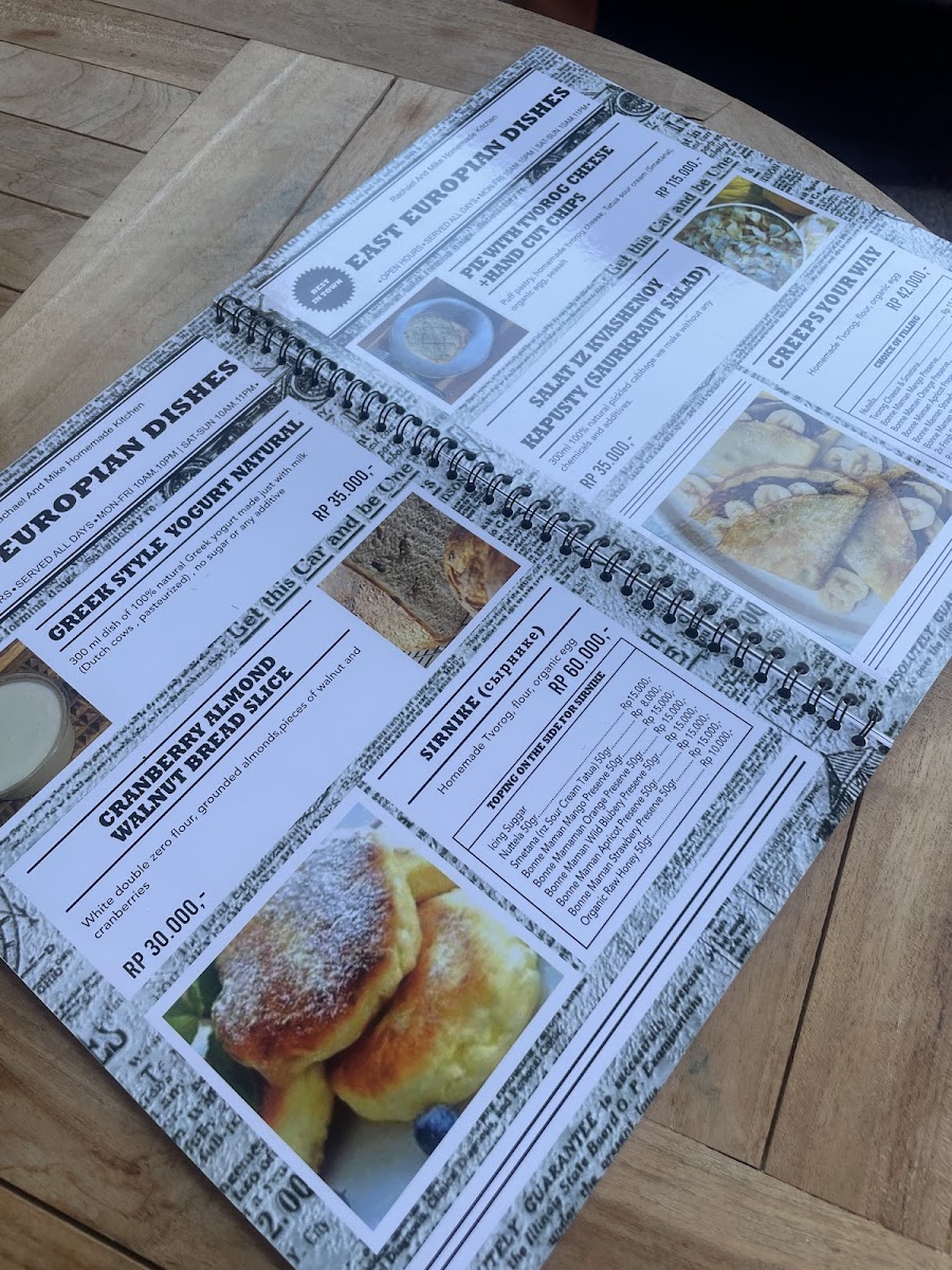 Menu Rachael And Mike Homemade Kitchen Restaurant-2